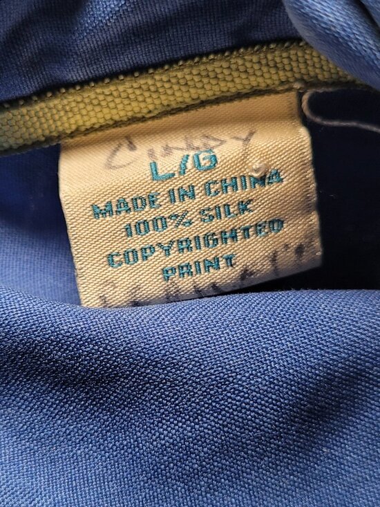 Tommy Bahama Silk Button Up Blue Palm Leaf Print Camp Shirt Mens Size Large - Picture 7 of 11